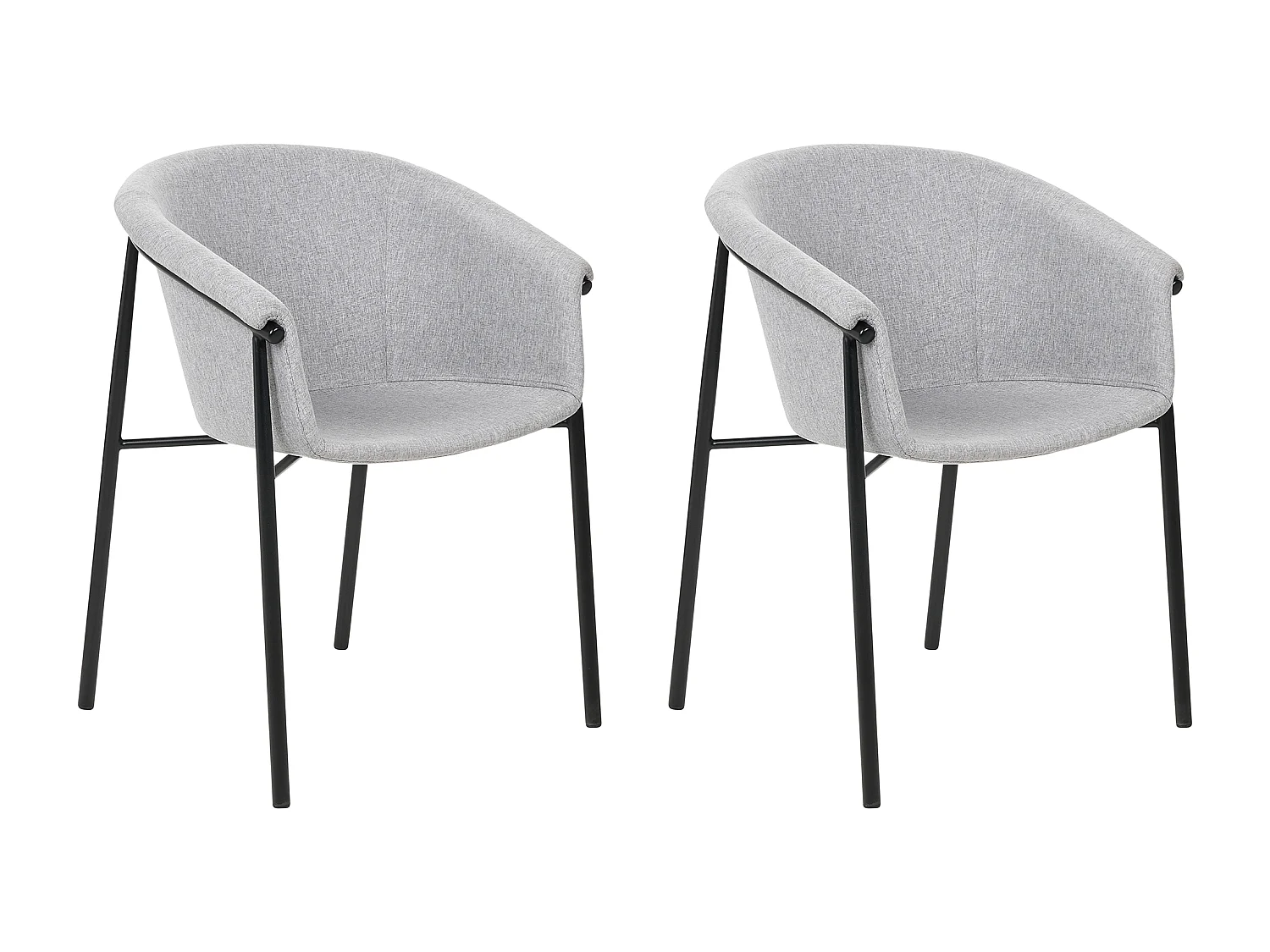 Lot de 2 chaises de salle à manger AMES Gris clair