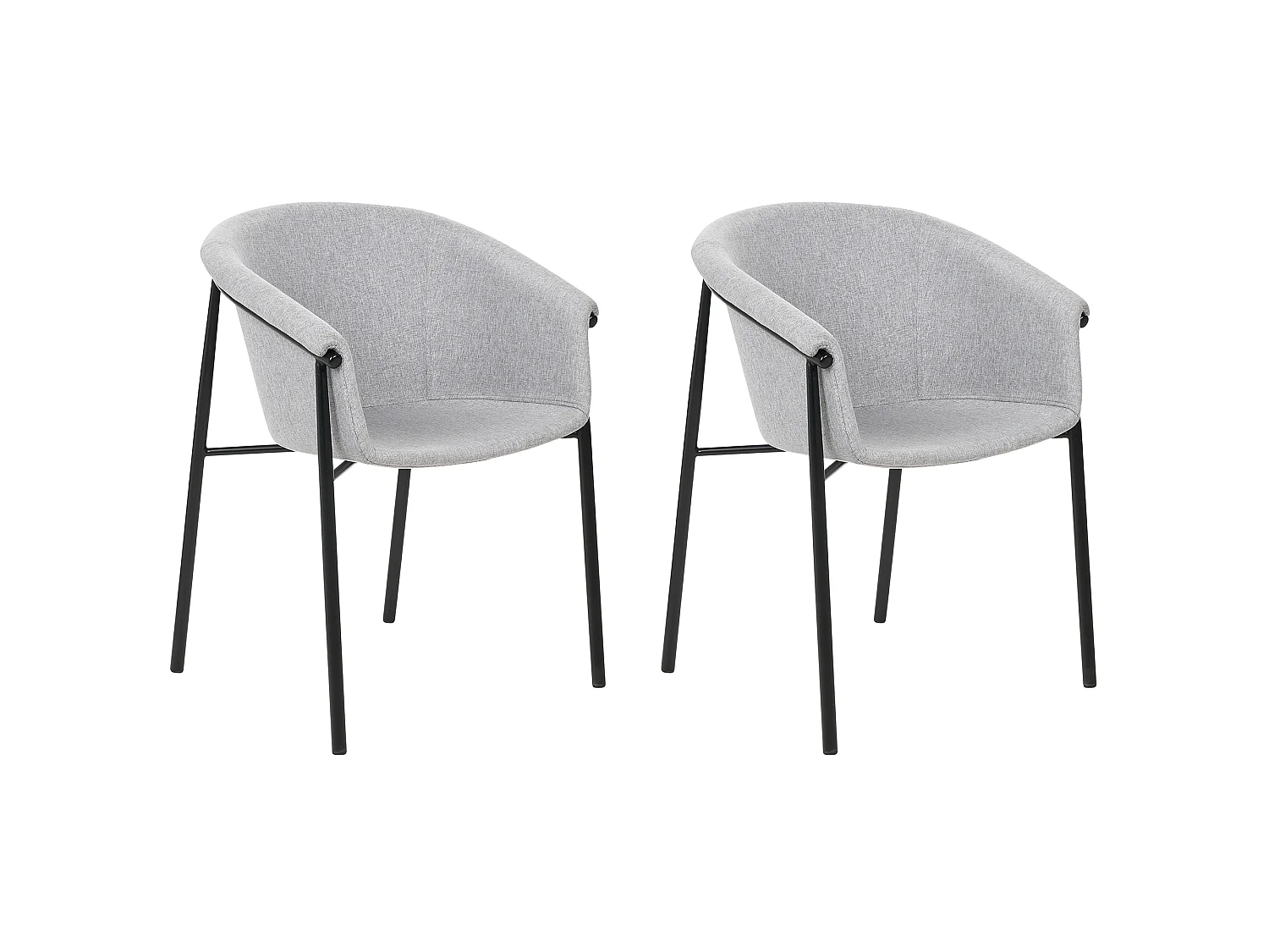 Lot de 2 chaises de salle à manger AMES Gris clair