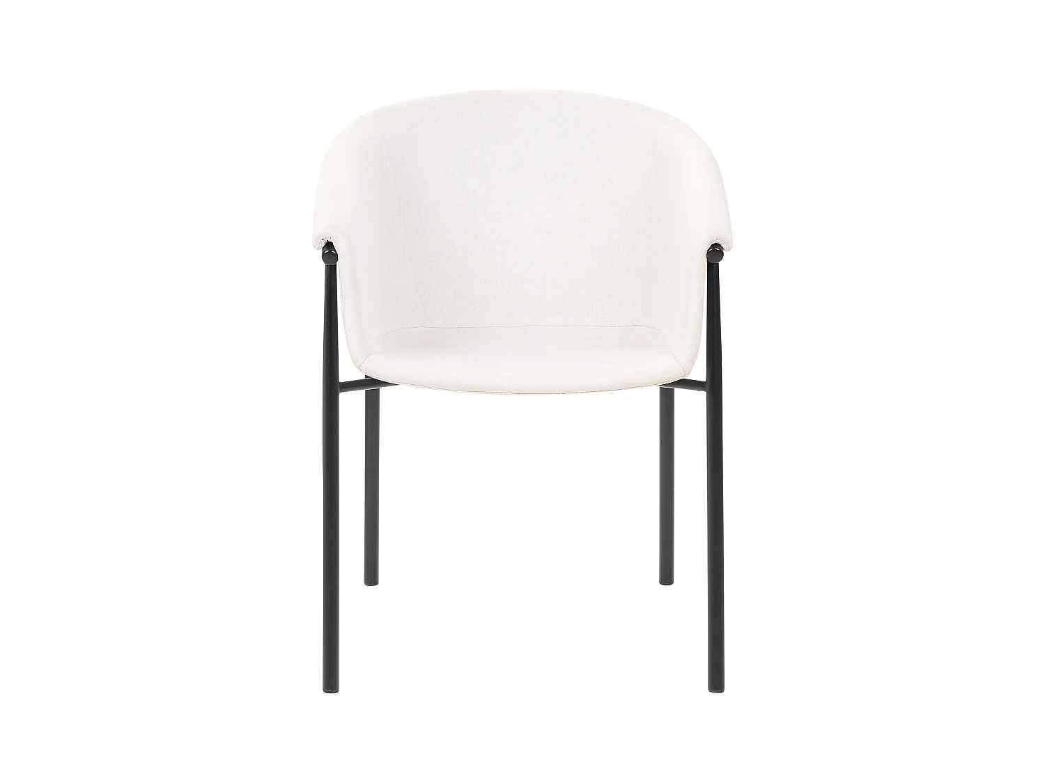 Esszimmerstuhl 2er Set Stoffbezug beige mit Metallbeinen schwarz modern Ames