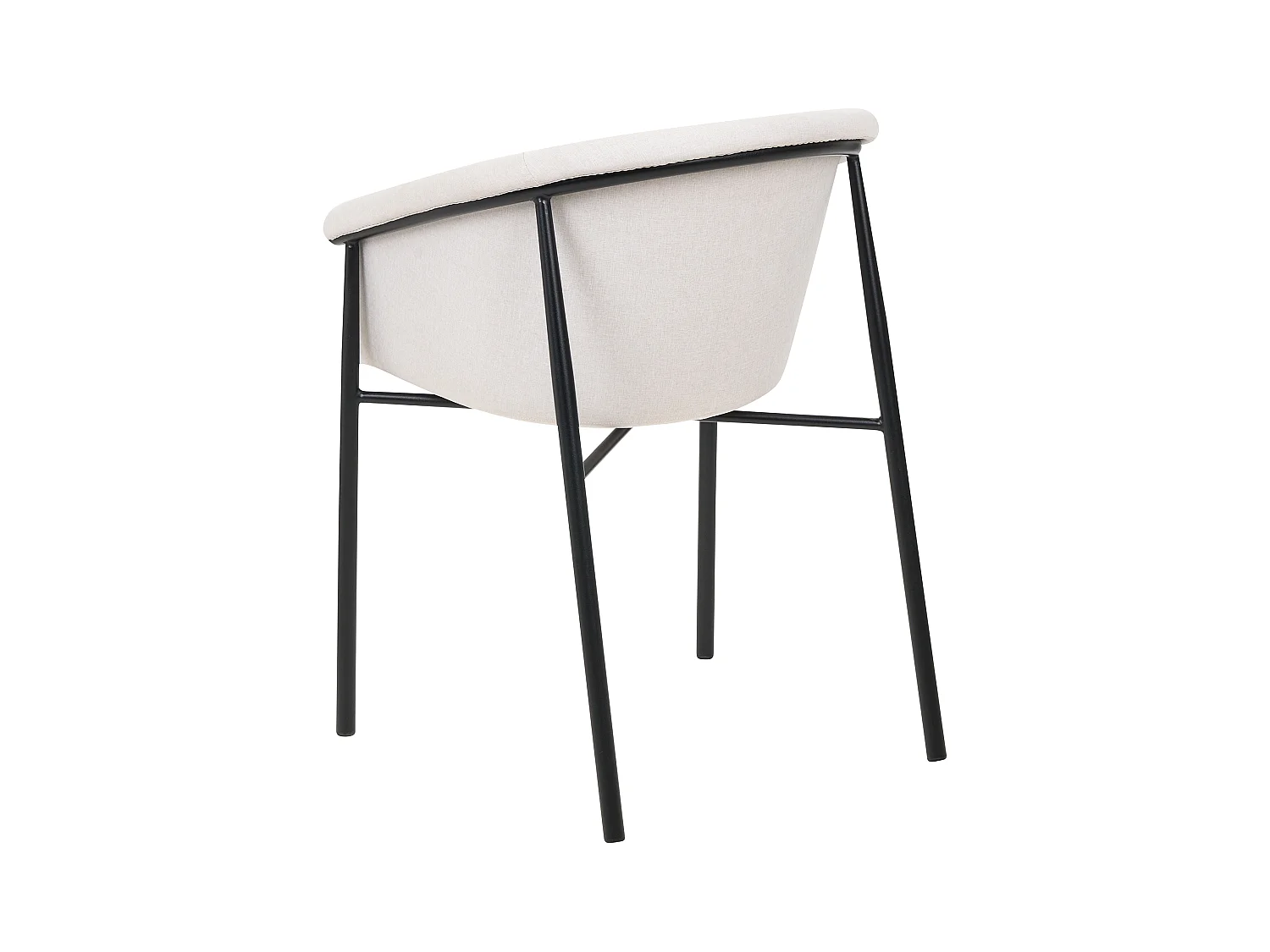 Esszimmerstuhl 2er Set Stoffbezug beige mit Metallbeinen schwarz modern Ames