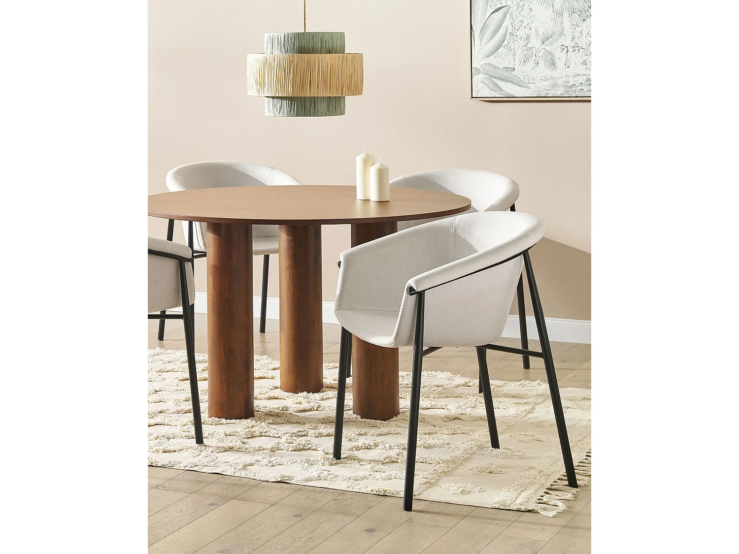 Lot de 2 chaises de salle à manger AMES Beige clair