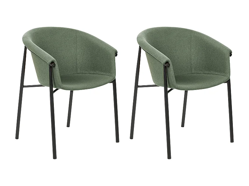 Lot de 2 chaises de salle à manger AMES Vert foncé