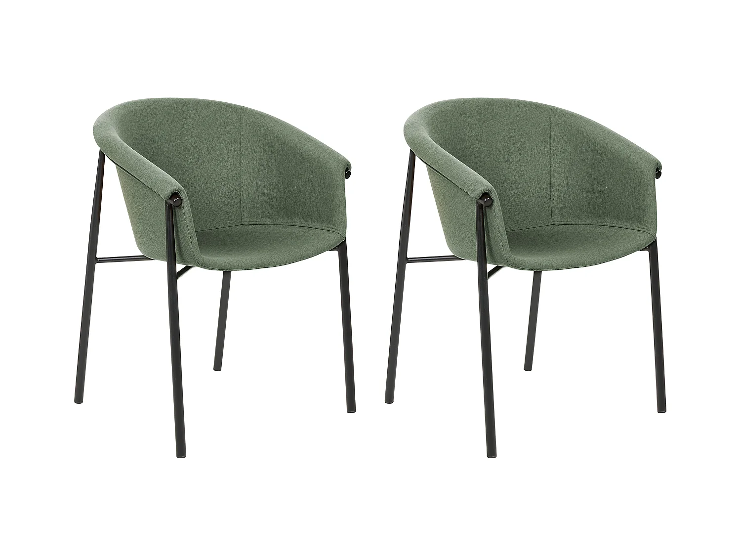 Lot de 2 chaises de salle à manger AMES Vert foncé