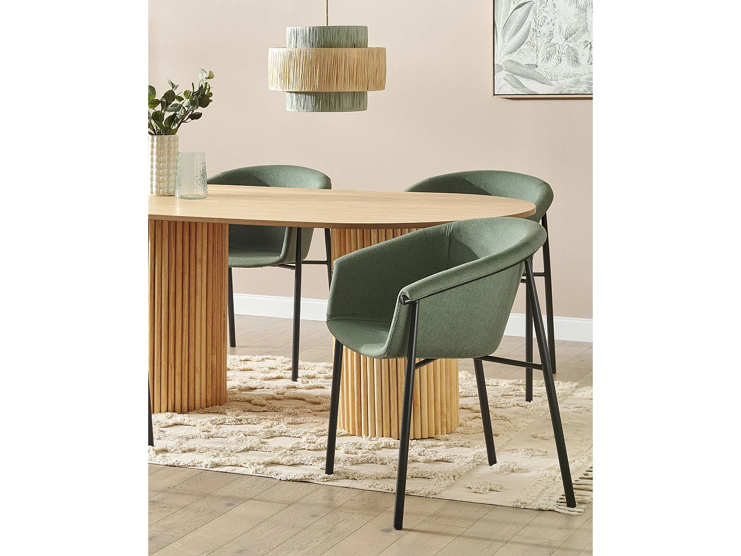 Set van 2 eetkamerstoelen AMES Donkergroen