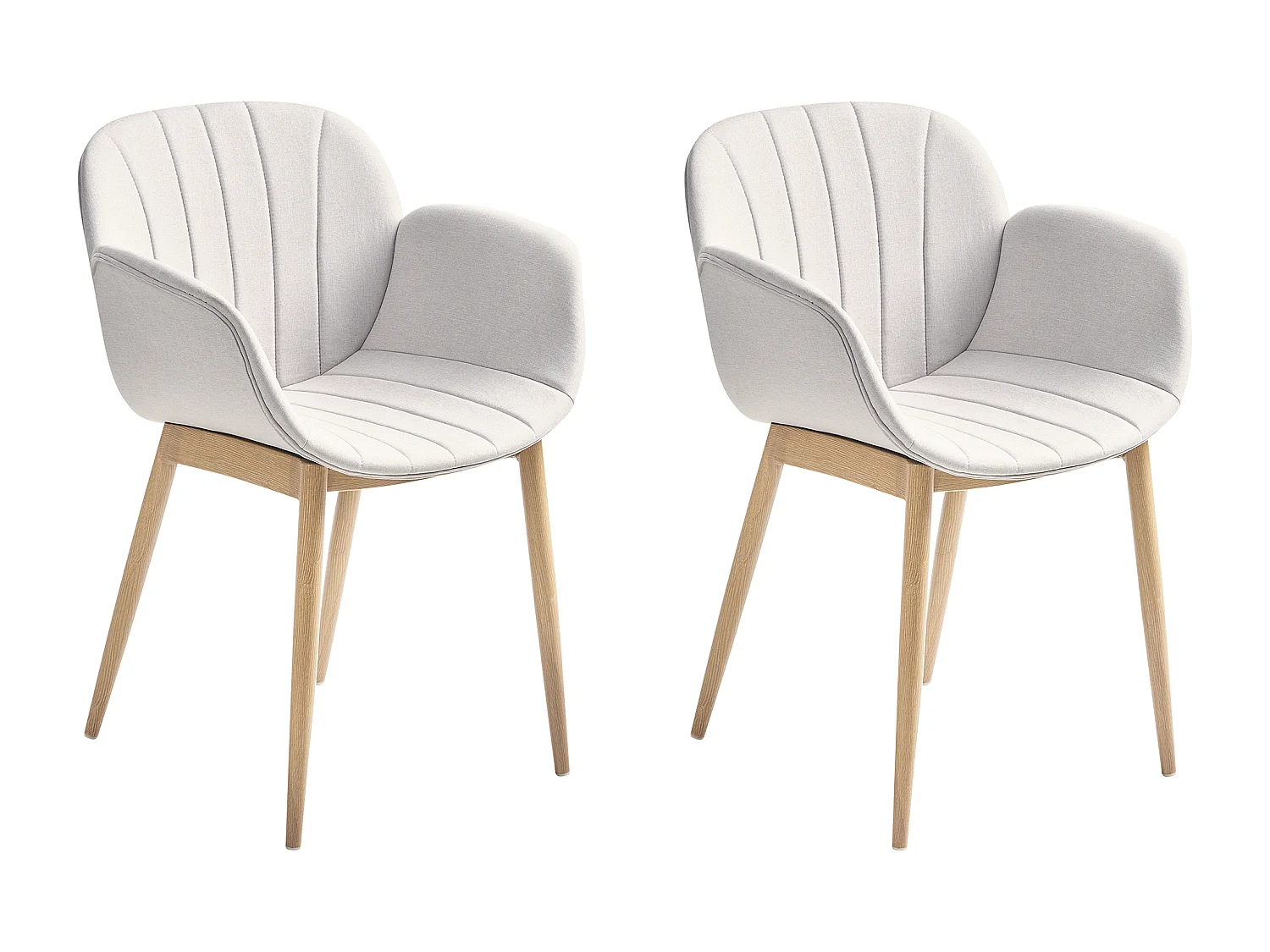 Lot de 2 chaises de salle à manger ALICE Gris clair