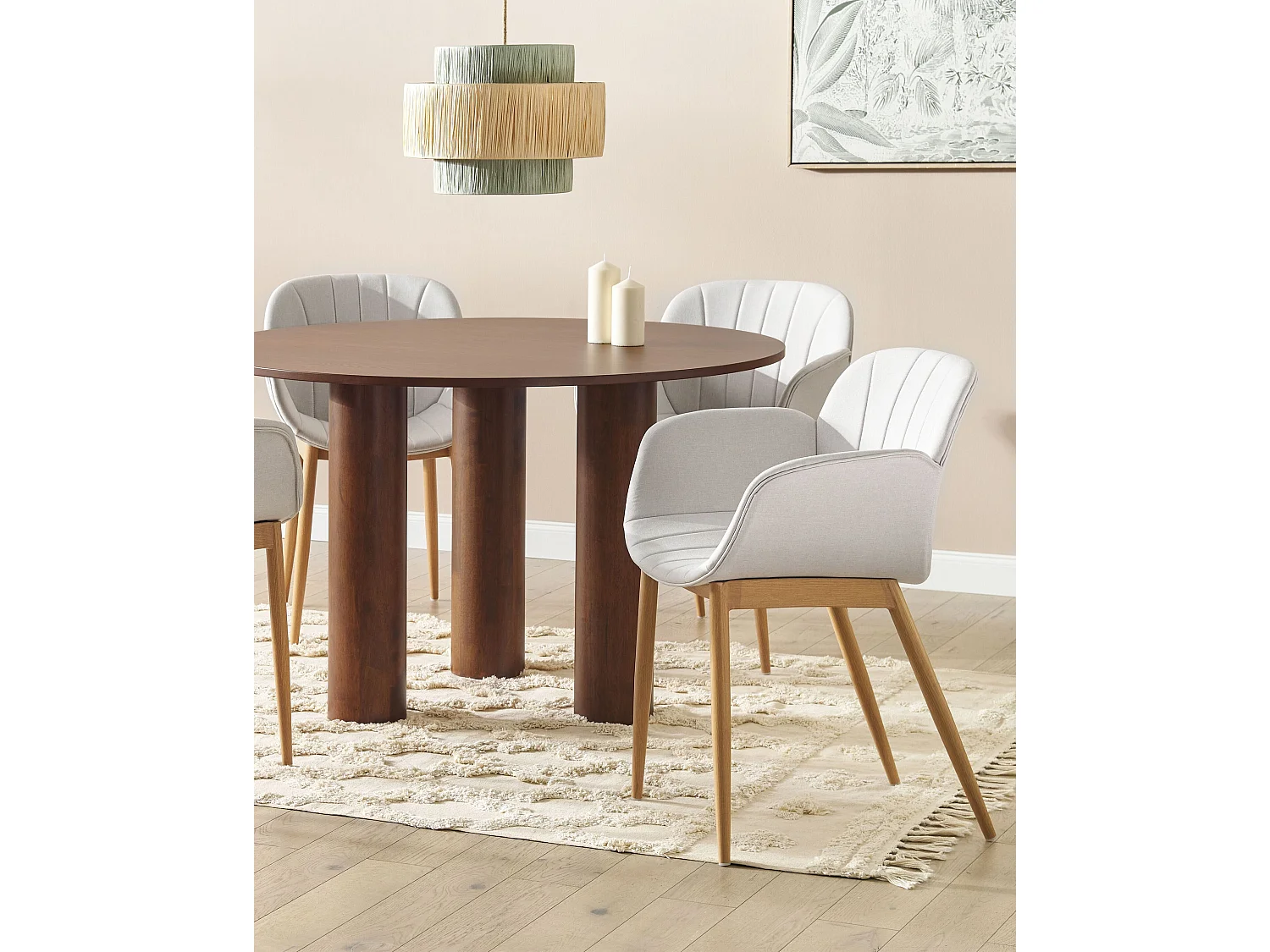 Lot de 2 chaises de salle à manger ALICE Gris clair