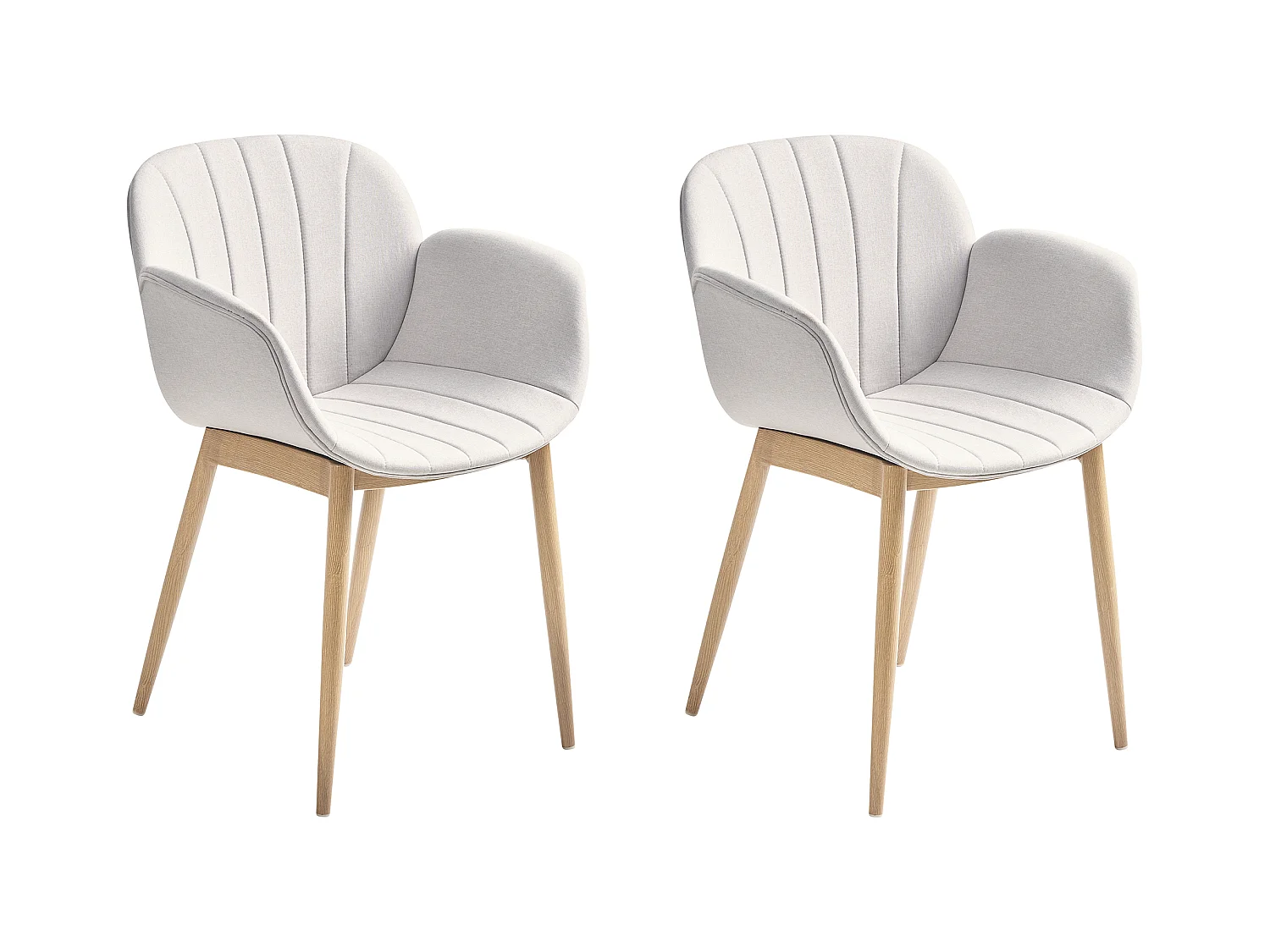 Set van 2 eetkamerstoelen ALICE Lichtgrijs