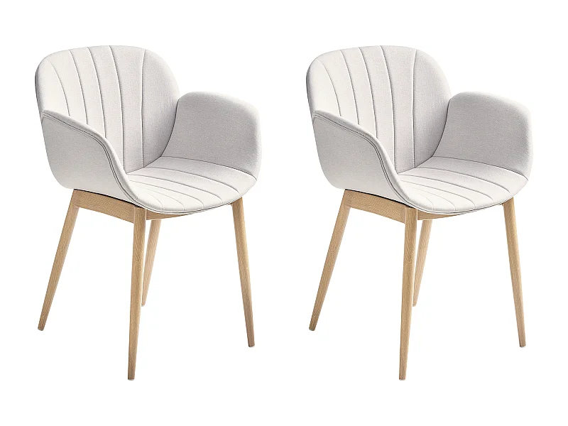 Zestaw 2 krzeseł do jadalni ALICE Jasnoszary