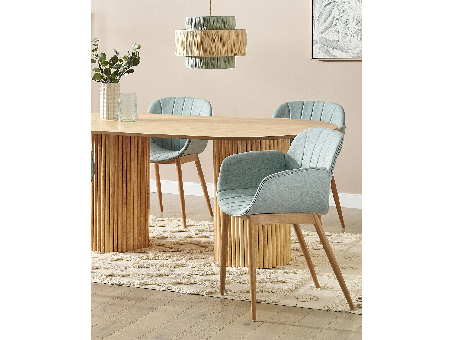 Lot de 2 chaises de salle à manger ALICE Vert menthe