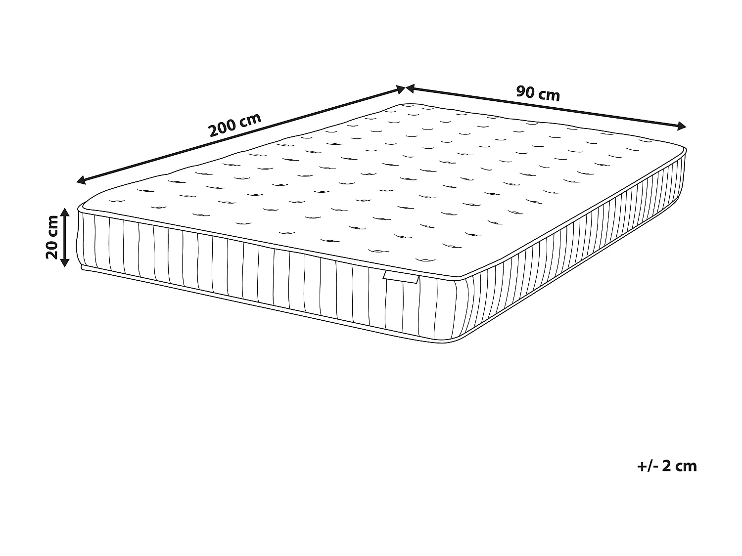 Pocketveringmatras 90 x 200 cm stevig DREAM