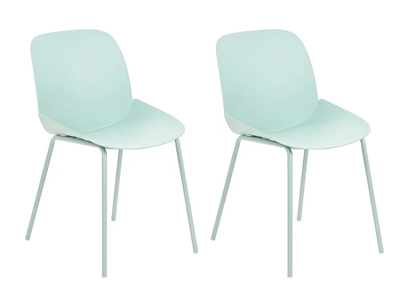 Lot de 2 chaises de salle à manger MILACA Vert menthe