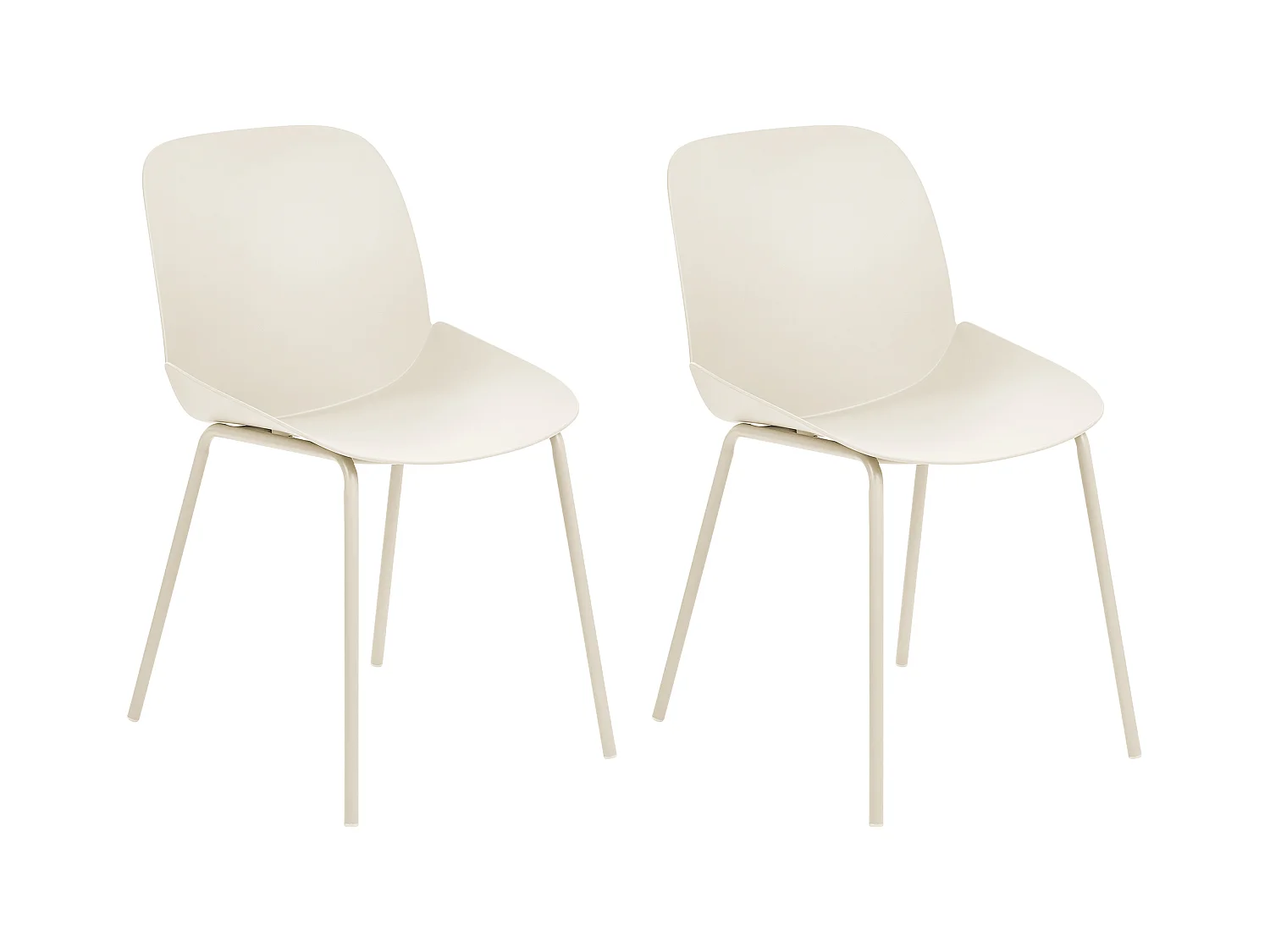 Lot de 2 chaises de salle à manger MILACA Beige