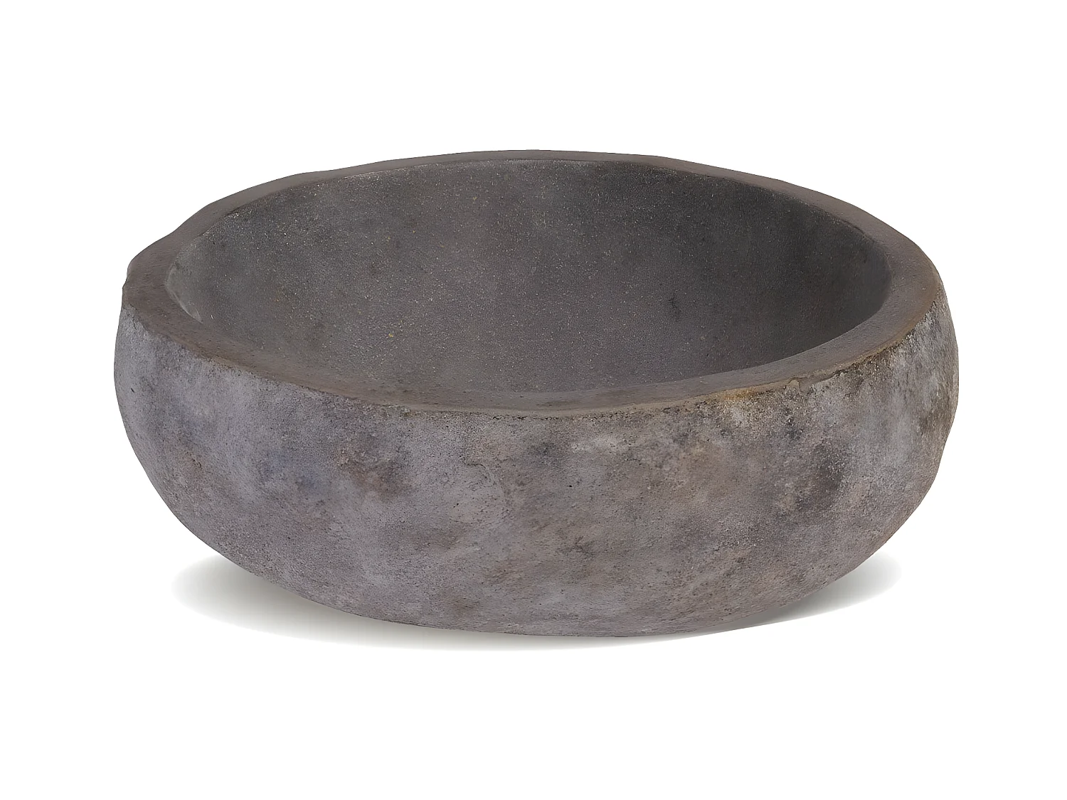 Meuble de salle de bain avec vasque à poser en pierre et miroir - Placage chêne - 60 cm - MILIPAM