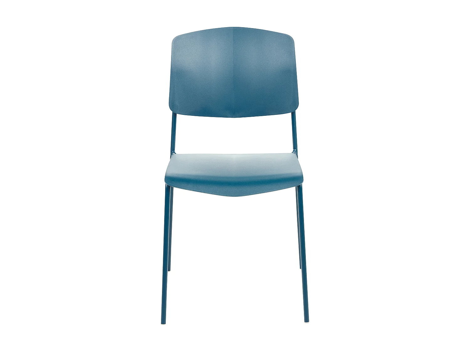 Esszimmerstuhl 4er-Set Kunststoff blau mit hoher Lehne Metallbeinen Astoria