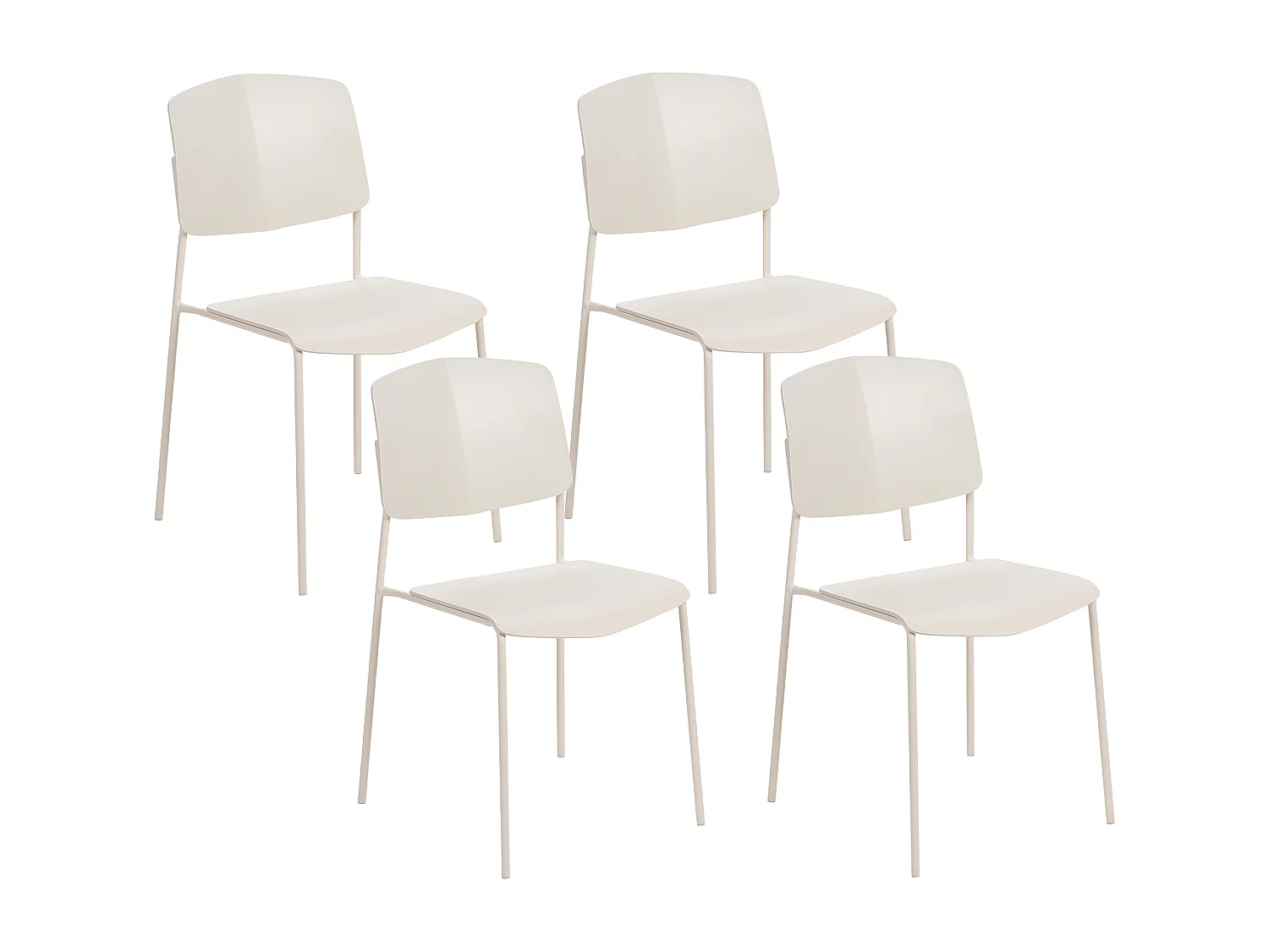 Conjunto de 4 cadeiras de jantar ASTORIA Creme