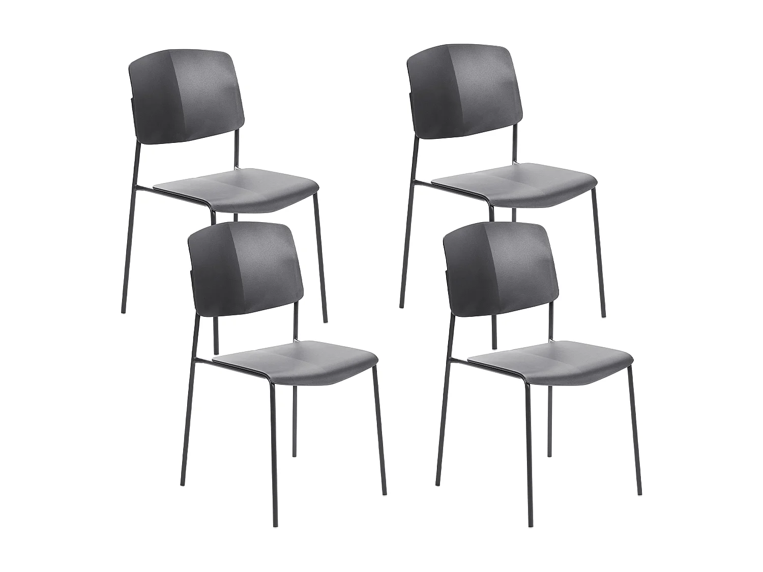 Lot de 4 chaises de salle à manger ASTORIA Noir