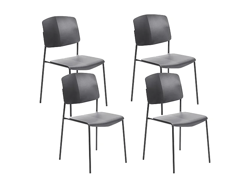 Lot de 4 chaises de salle à manger ASTORIA Noir
