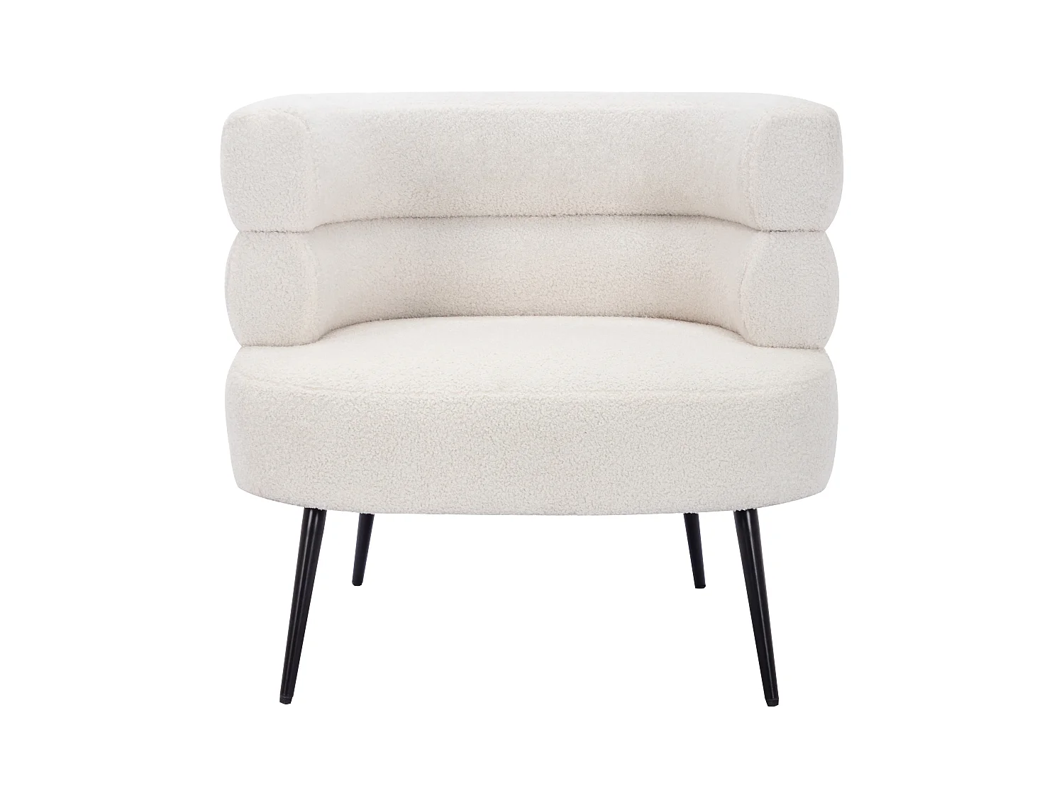 Sillón de tela rizada blanco CAMEDO