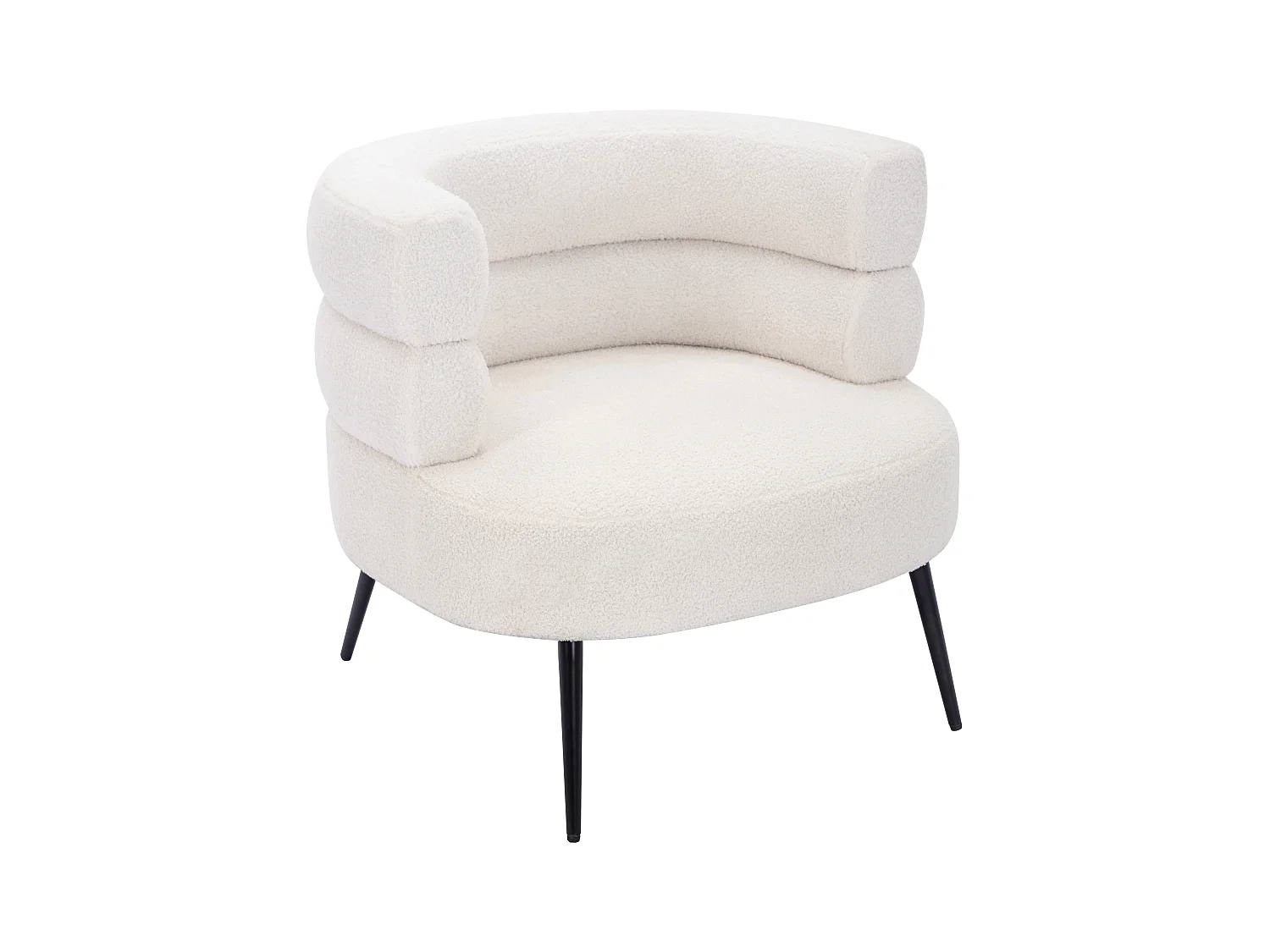 Sillón de tela rizada blanco CAMEDO