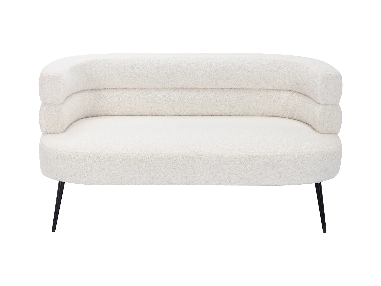 Sofá de 2 plazas de tela de rizo blanco CAMEDO