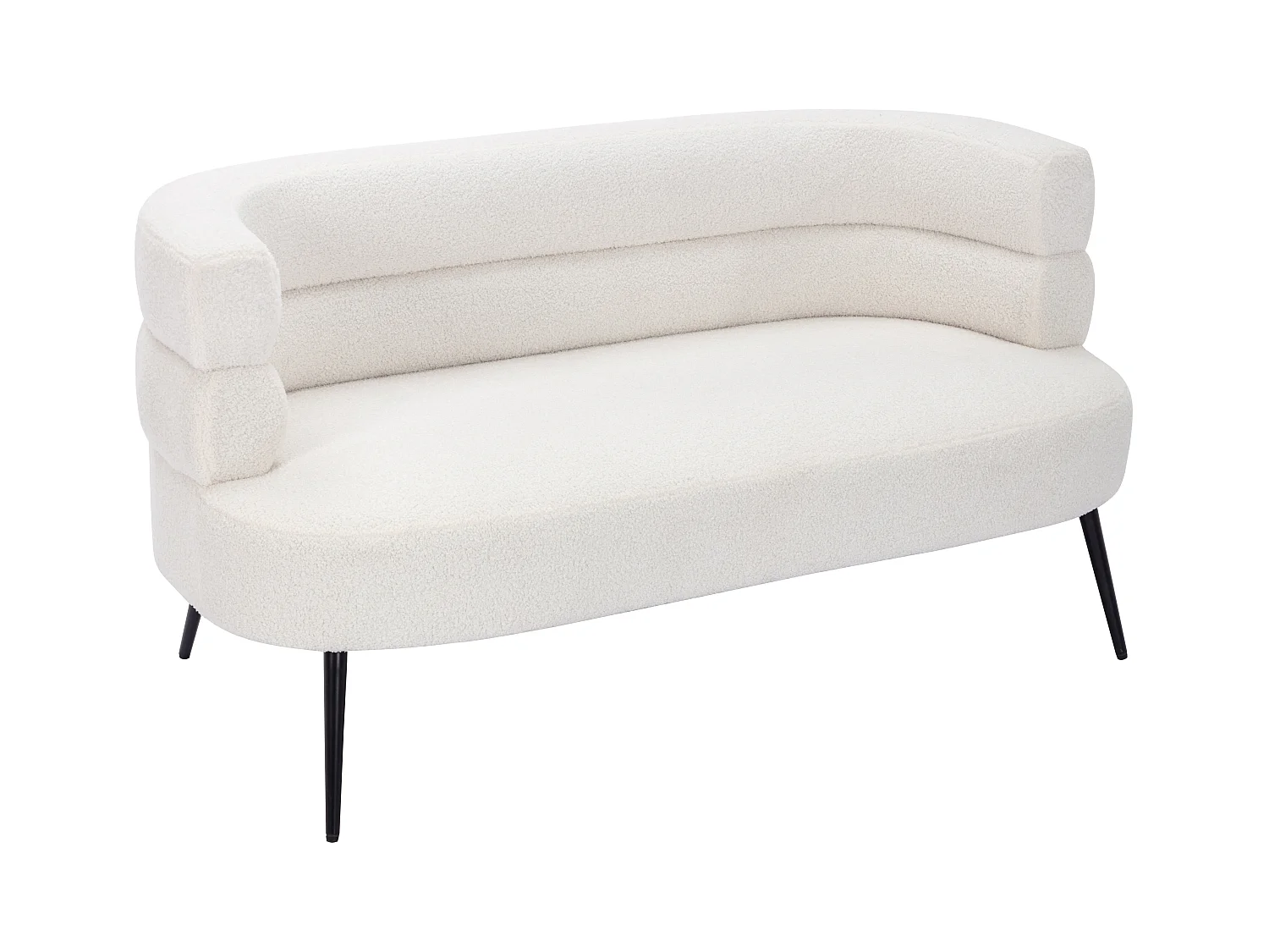 Sofá de 2 plazas de tela de rizo blanco CAMEDO