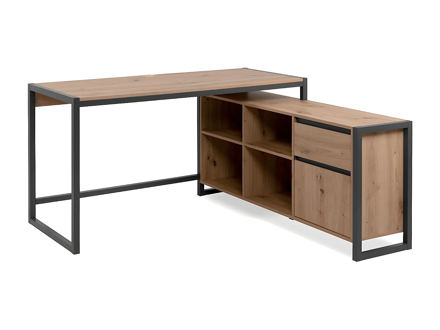 Bureau d'Angle Modulable Décor Chêne L139 cm - Prague