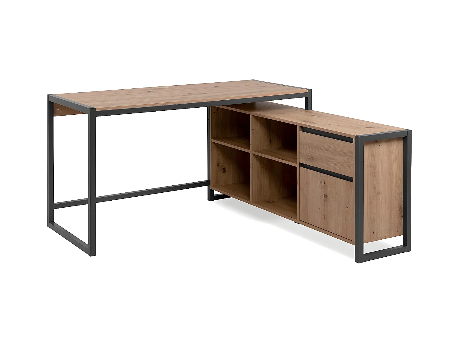 Bureau d'Angle Modulable Décor Chêne L139 cm - Prague