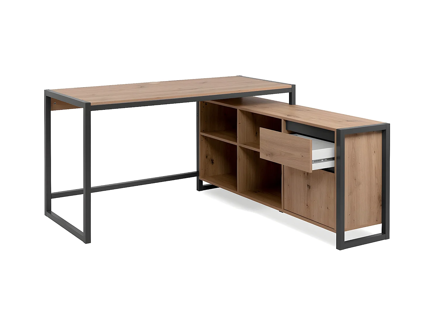 Scrivania d'Angolo Modulare in Decorazione Rovere L139 cm - Prague