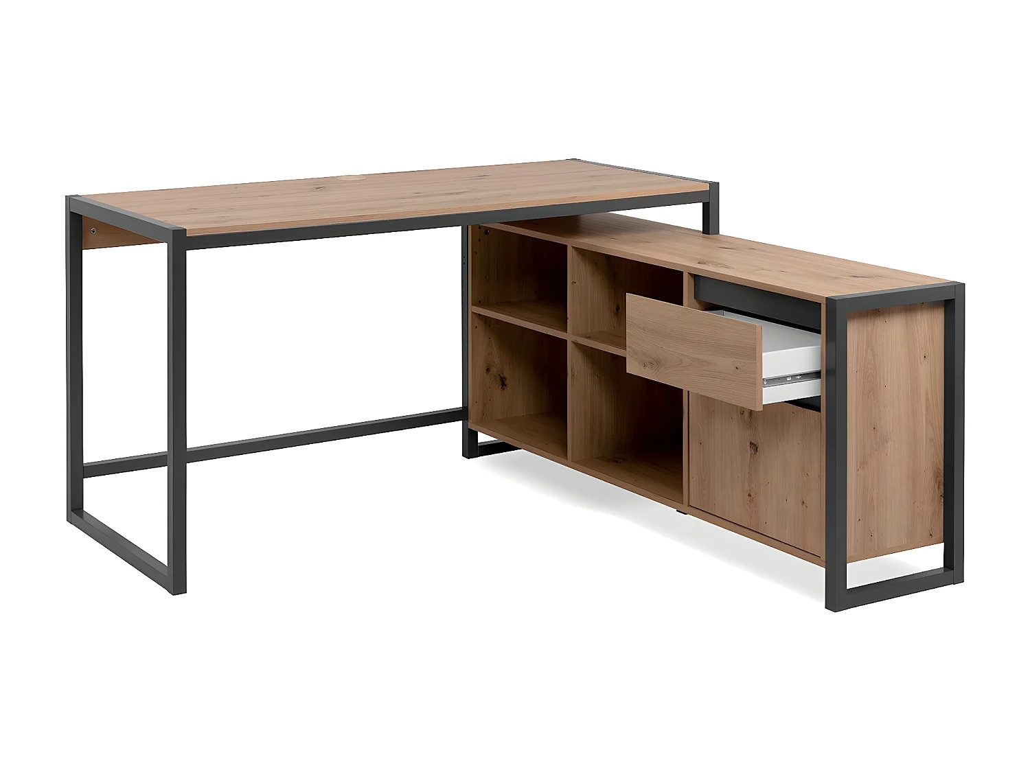 Bureau d'Angle Modulable Décor Chêne L139 cm - Prague