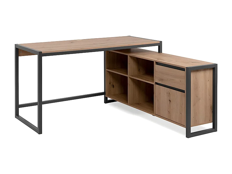 Modulaire Hoekbureau in Eikenhouten Decor van 139 cm - Praag