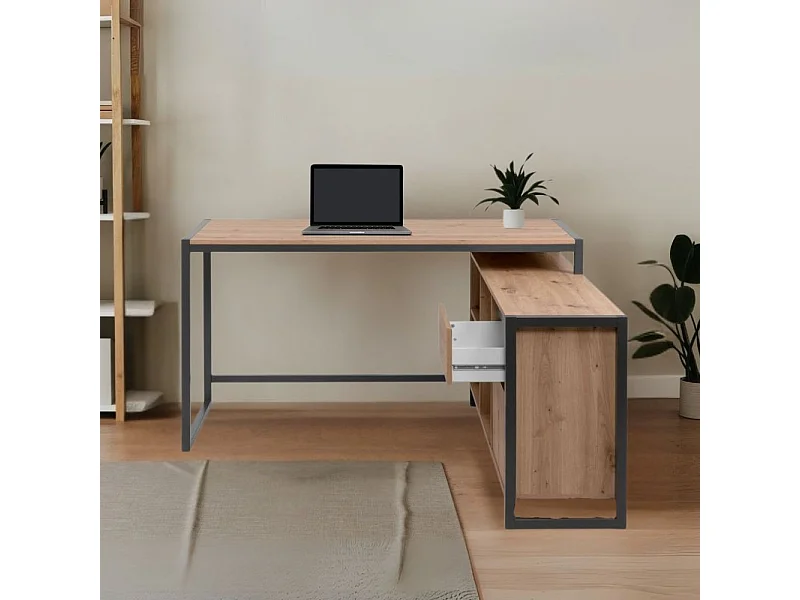 Modulaire Hoekbureau in Eikenhouten Decor van 139 cm - Praag