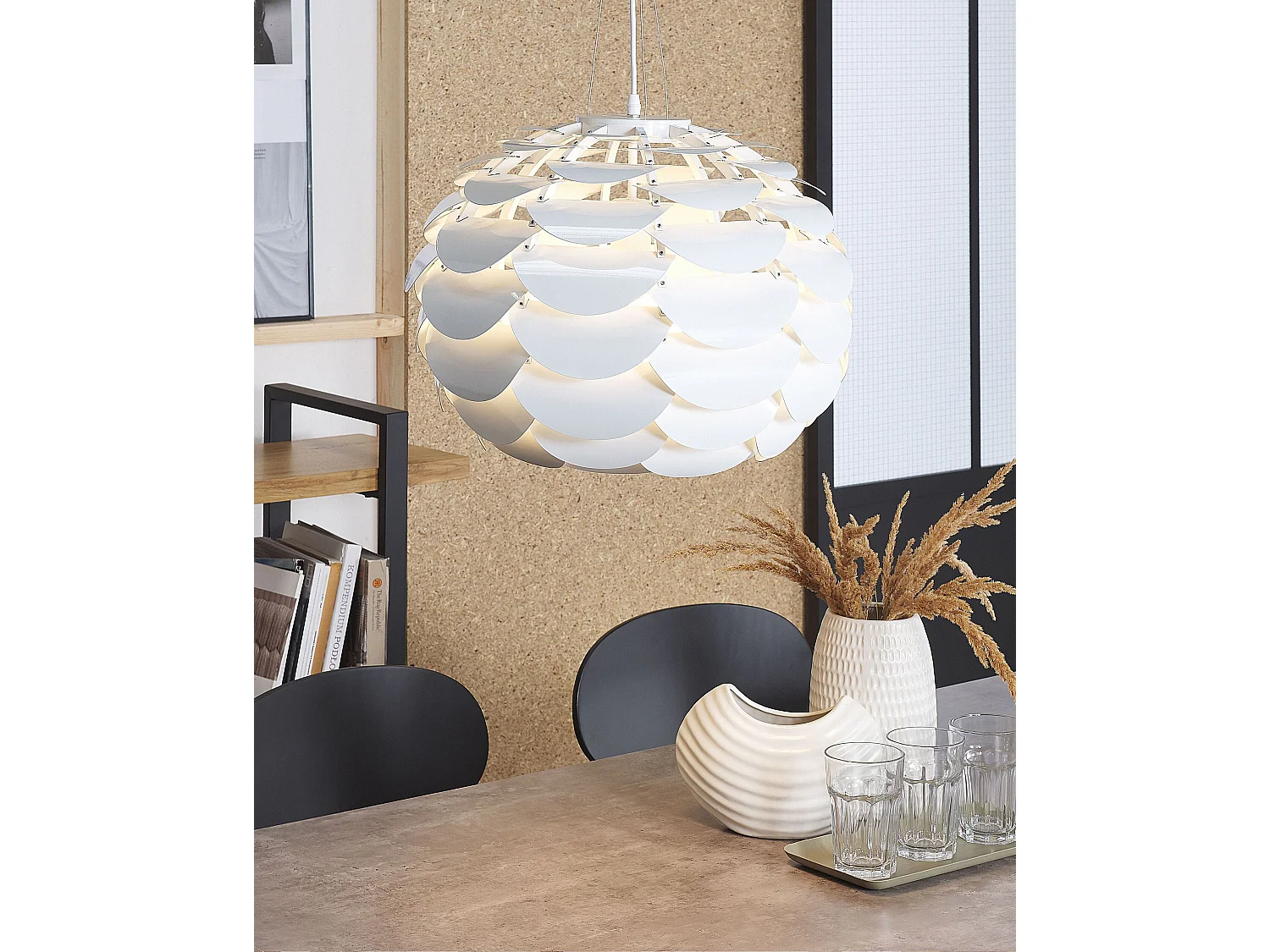 Candeeiro suspenso MOSELLE Metal Branco