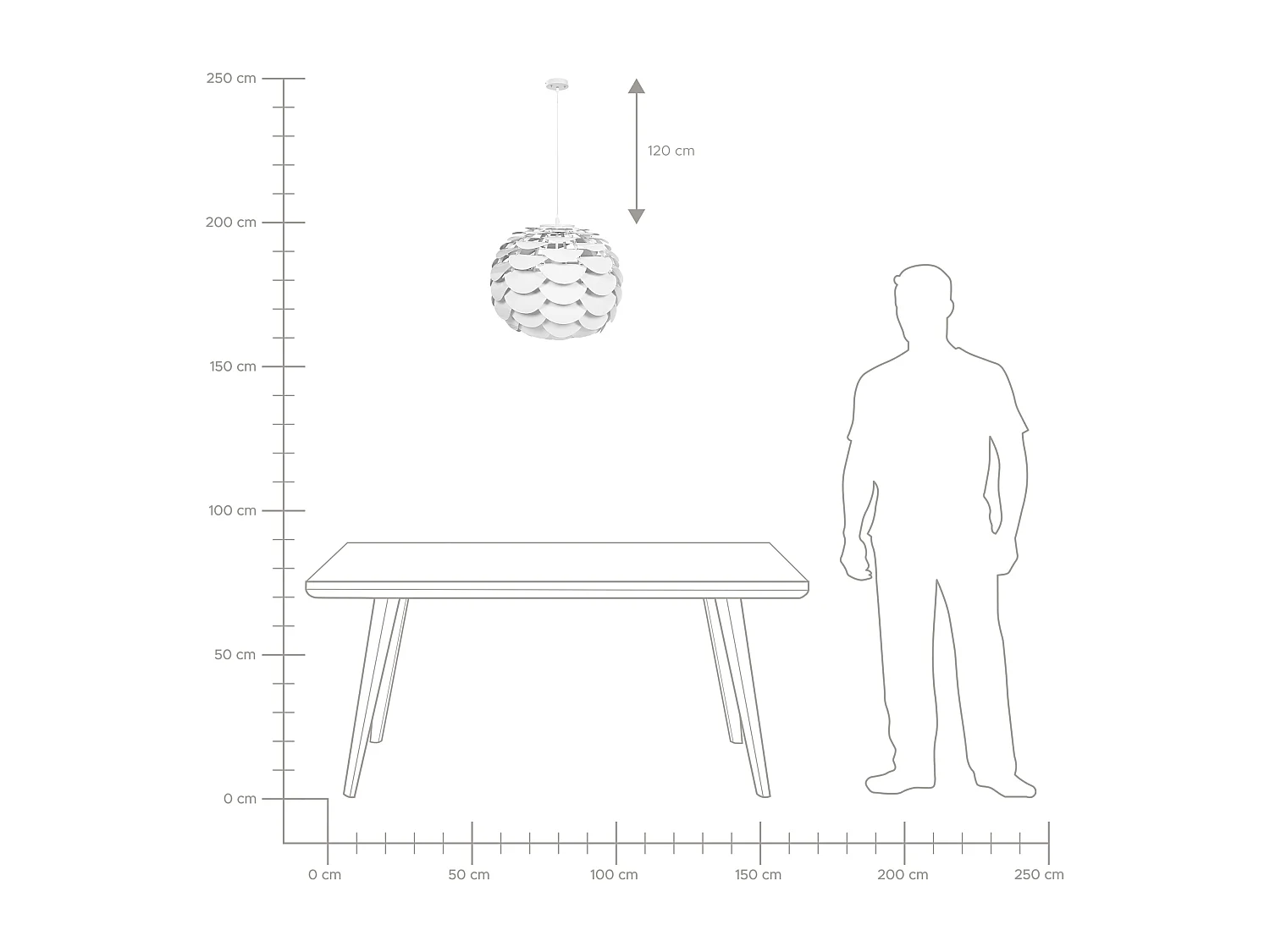 Candeeiro suspenso MOSELLE Metal Branco