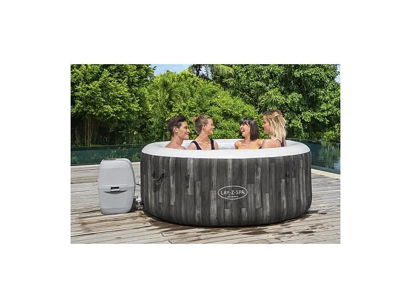 Spa gonflable rond Lay-Z-Spa Bahamas Airjet motif bois 2 a 4 personnes, 180 x 66 cm