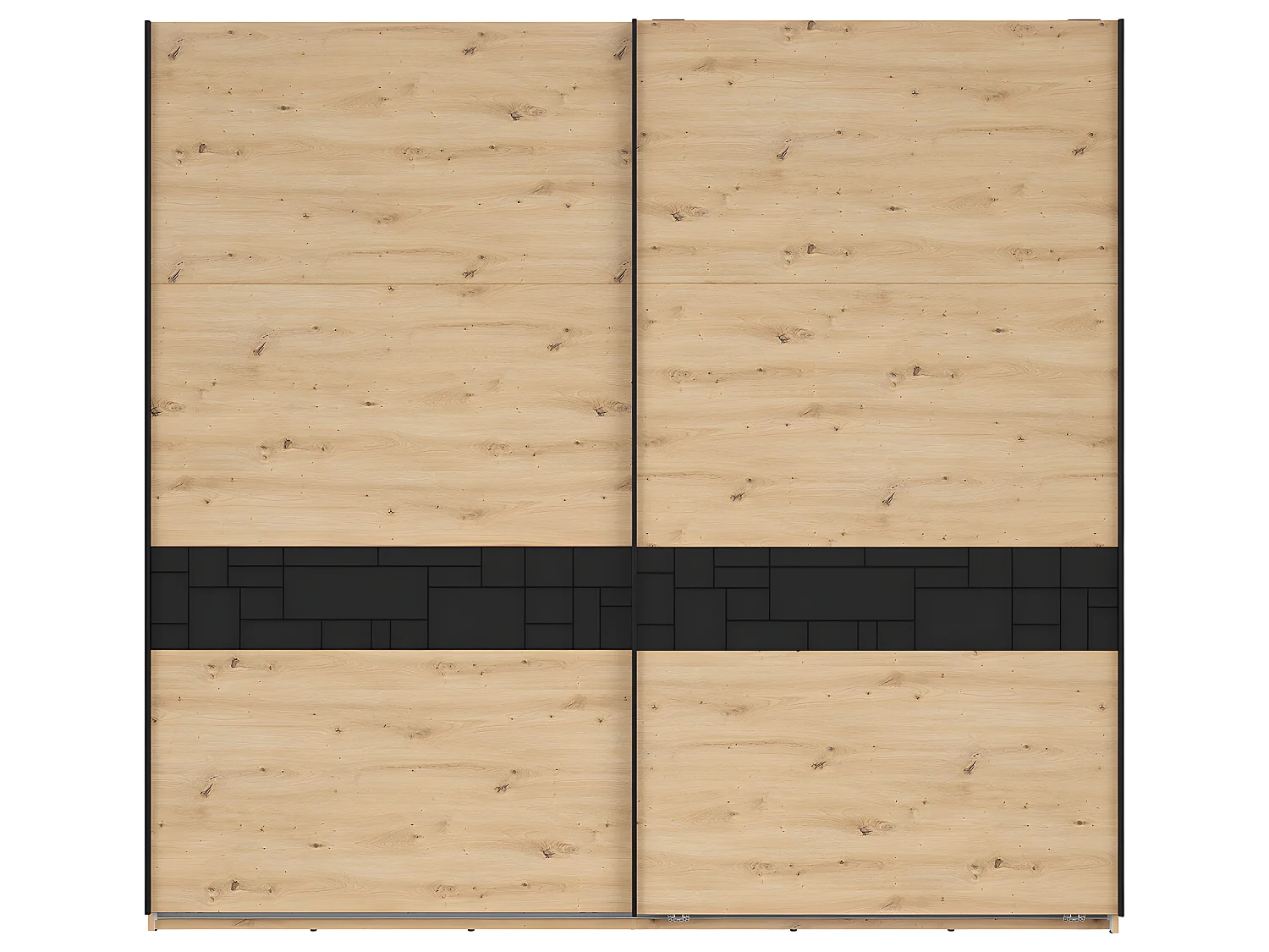 Armoire 2 portes coulissantes Elijah Bois et Noir