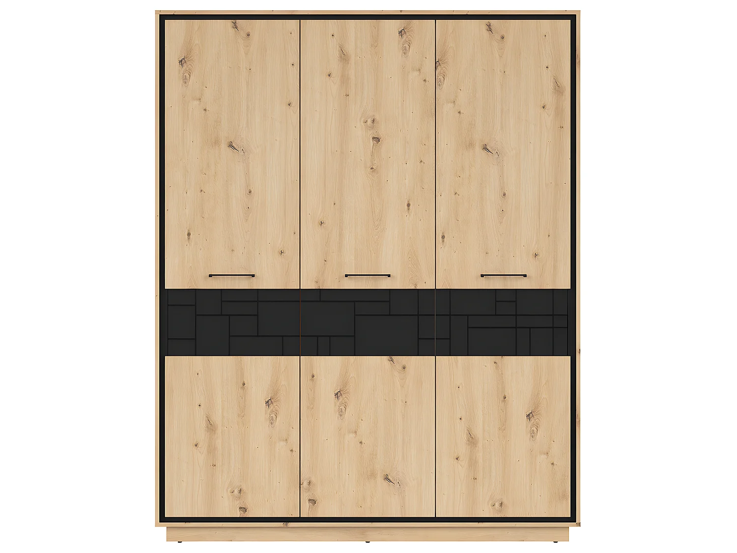 Armoire 3 portes Elijah Bois et Noir