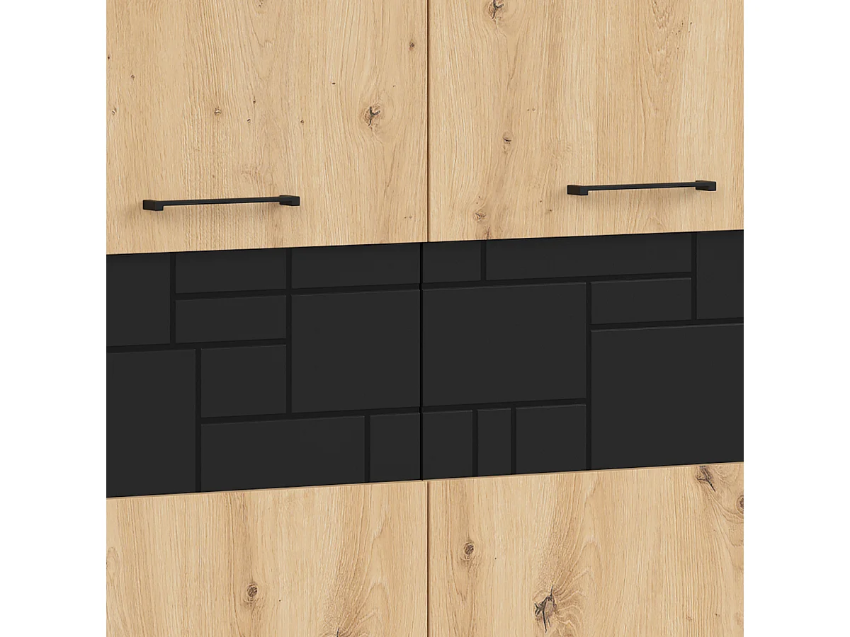 Armoire 3 portes Elijah Bois et Noir