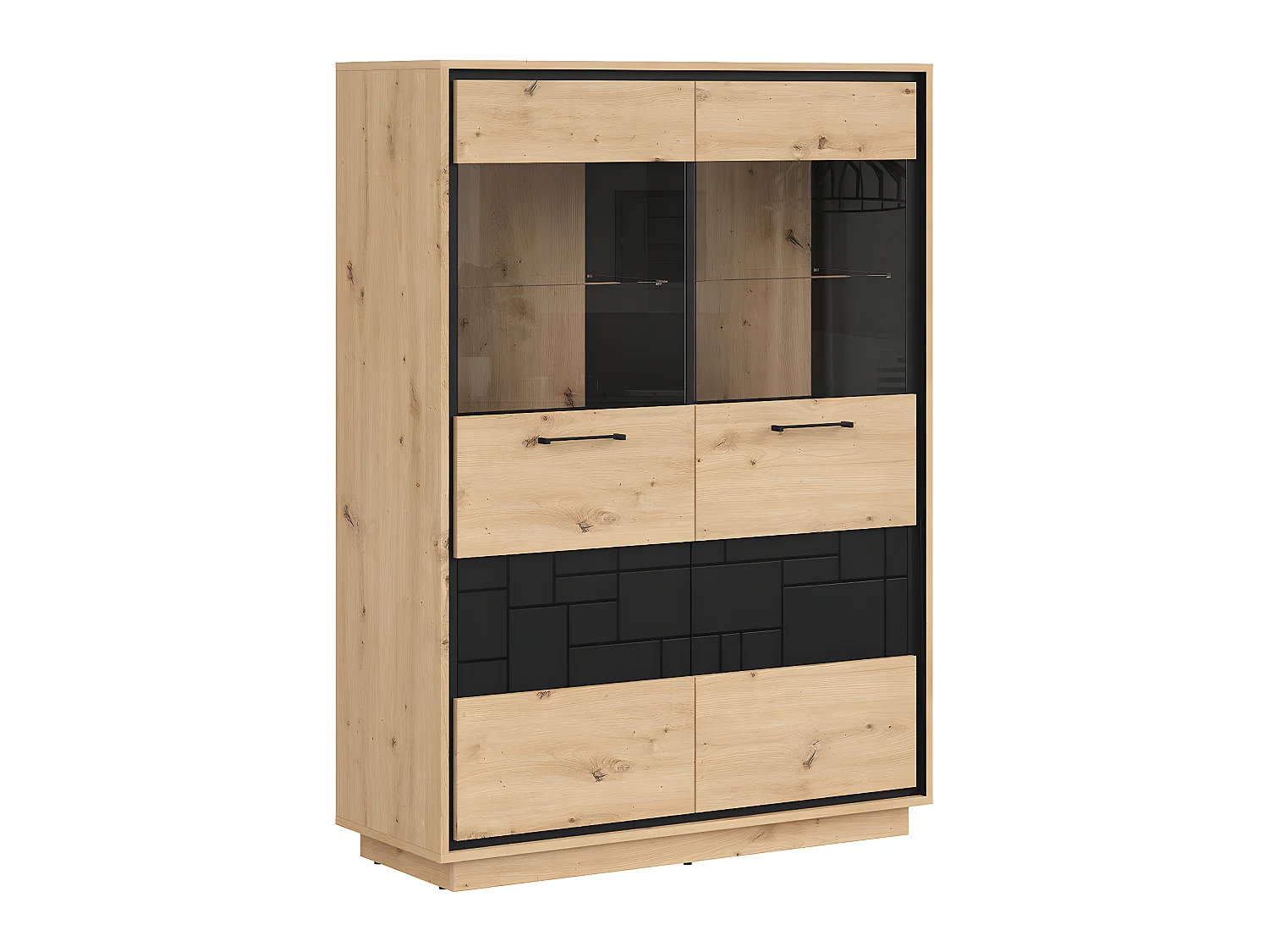 Vaisselier 2 portes Elijah Bois et Noir