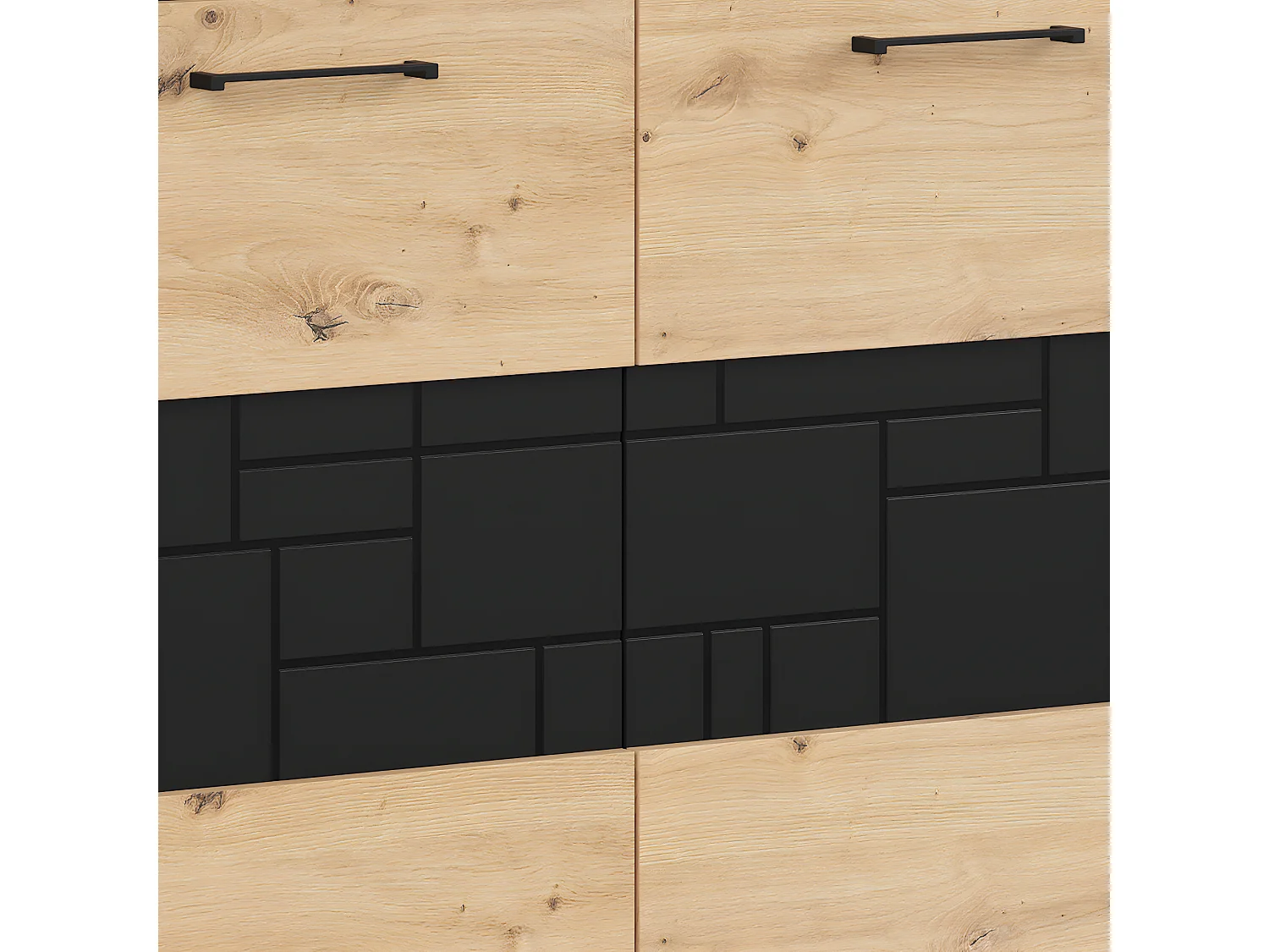 Vajillero 2 puertas Elijah Madera y Negro