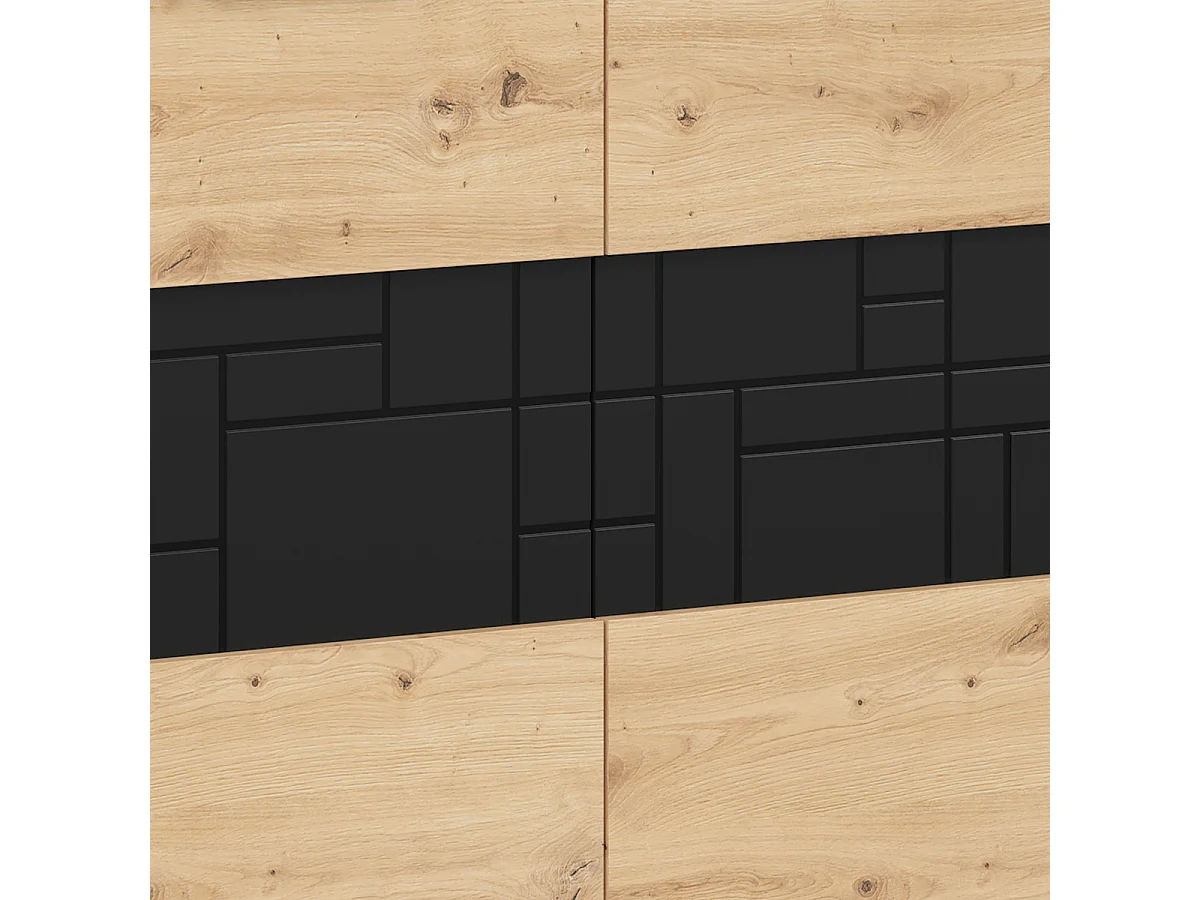 Buffet 3 portes Elijah Bois et Noir
