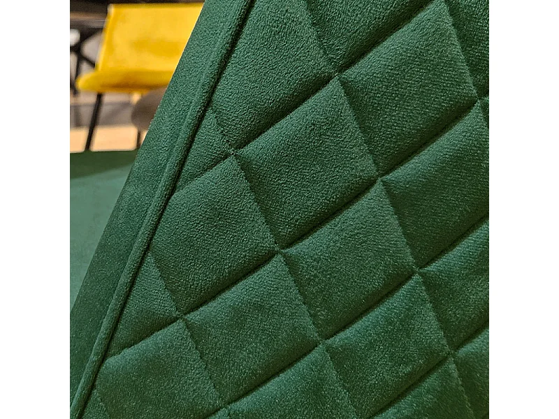 Lot 2 chaises capitonnées velours vert foncé avec pieds métal - FARY