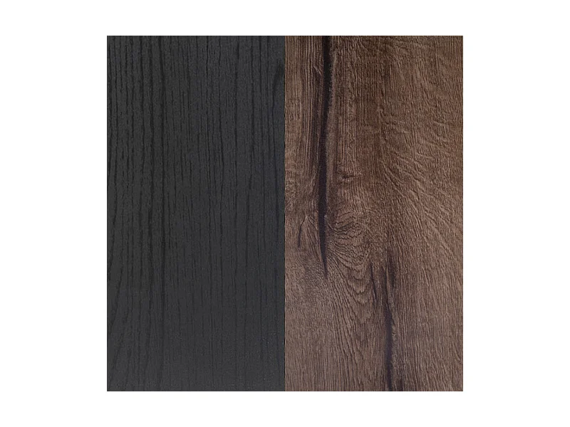 Armoire avec 2 portes coulissantes décor chêne foncé et noir - RIVIERA