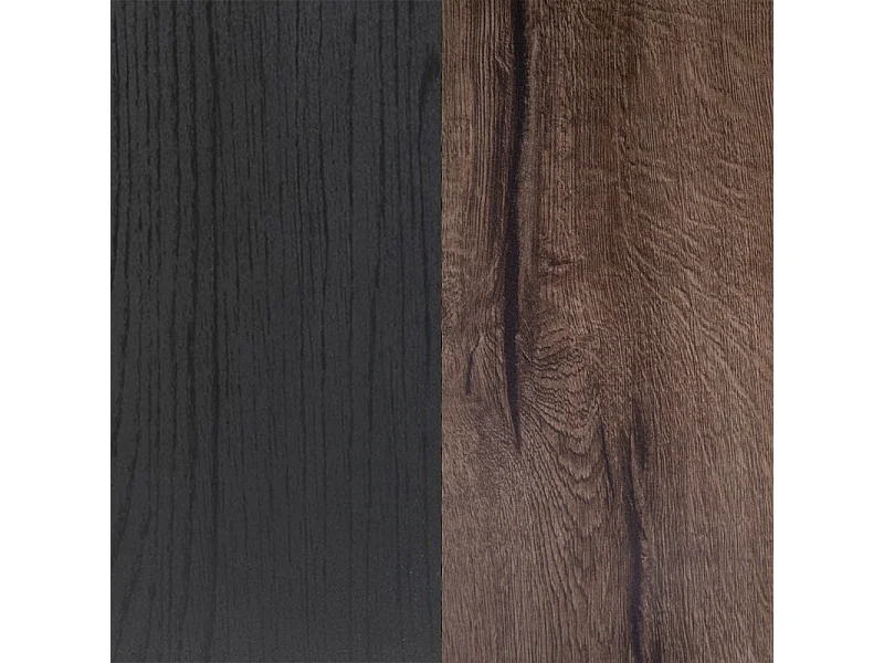 Armoire avec 2 portes coulissantes décor chêne foncé et noir - RIVIERA