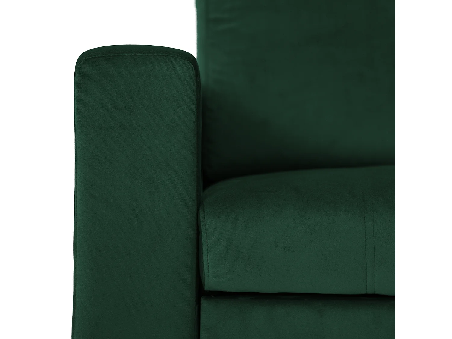 Canapé d'angle convertible JAMES 3 places en velours vert - HAPPY GARDEN