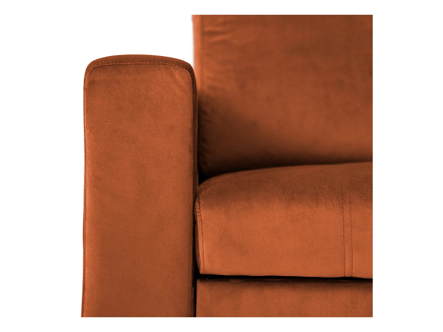 Canapé d'angle convertible JAMES 3 places en velours terracotta - HAPPY GARDEN