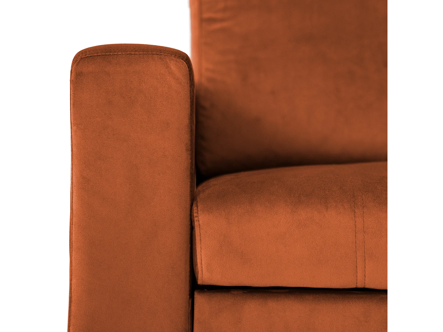 Canapé d'angle convertible JAMES 3 places en velours terracotta - HAPPY GARDEN