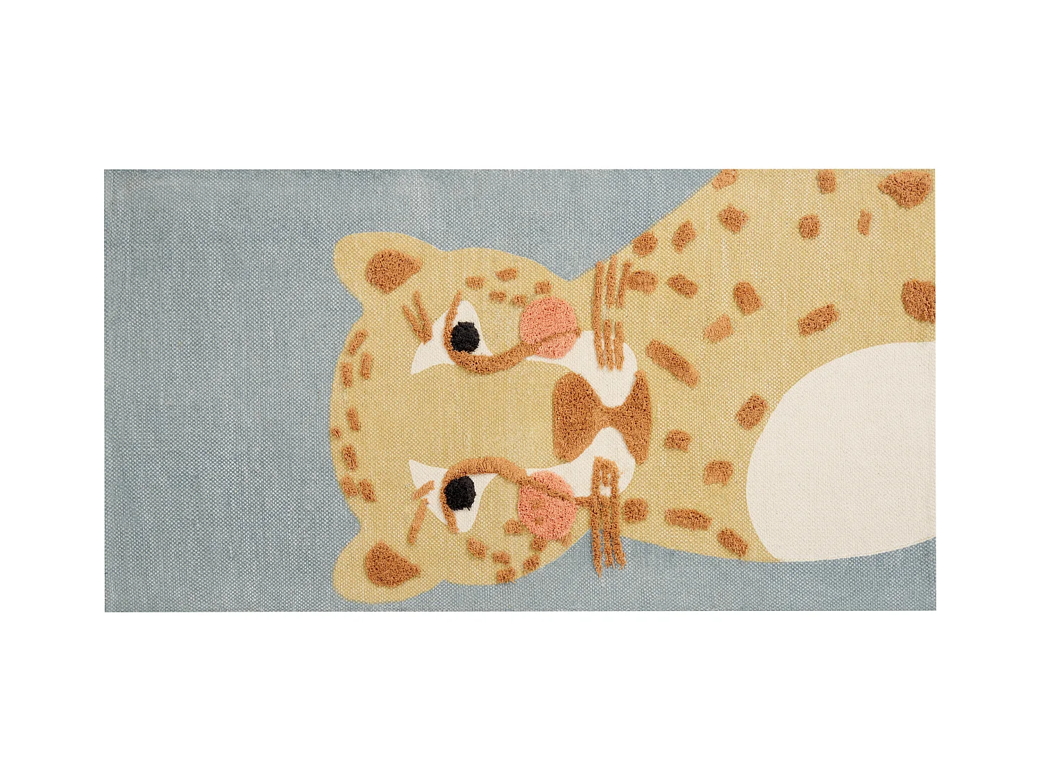 Tappeto per bambini cotone giallo e verde motivo leopardo 80 x 150 cm TANGSE