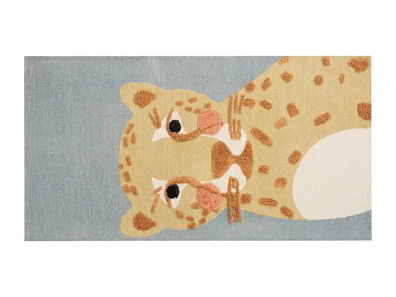 Kinderteppich Baumwolle gelb / grau 80 x 150 cm Leopard Kinderzimmer Tangse
