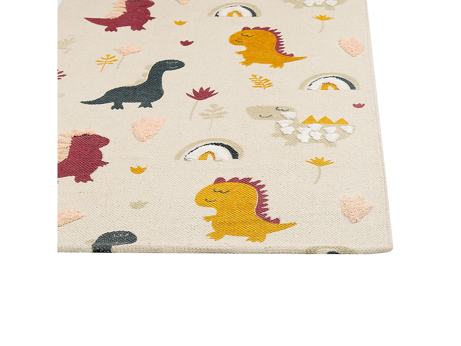 Tappeto per bambini cotone multicolore motivo dinosauro 80 x 150 cm TIOP