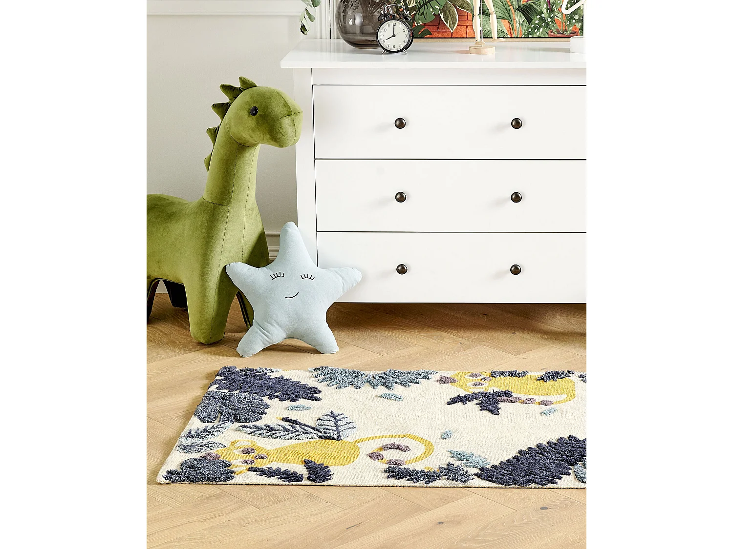Kinderteppich Baumwolle mehrfarbig 80 x 150 cm Tiermuster NAIBOS